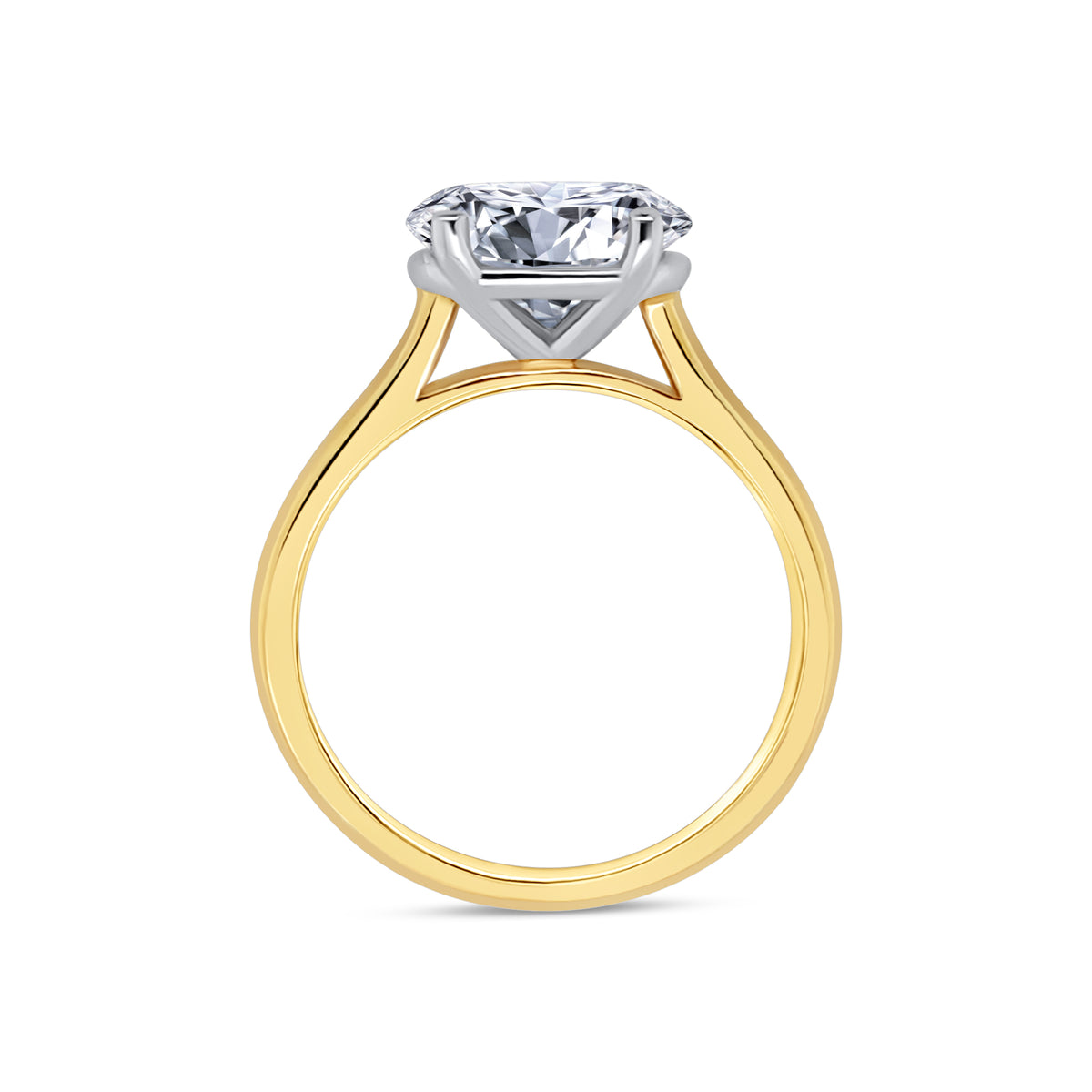 Laboratory Grown, Horizontal Oval Solitaire Diamond, 18ct Yellow Gold Band, 1.75ct