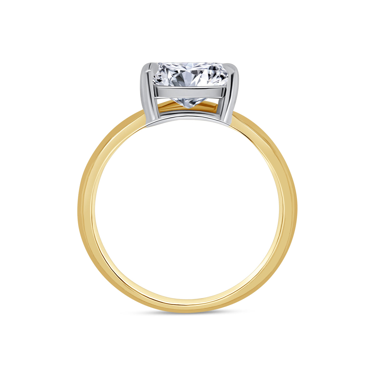 Laboratory Grown, Horizontal Oval Solitaire Diamond, 18ct Yellow Gold Curved Band, 1.71ct