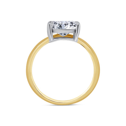 Laboratory Grown, Horizontal Oval Solitaire Diamond, 18ct Yellow Gold Curved Band, 1.71ct