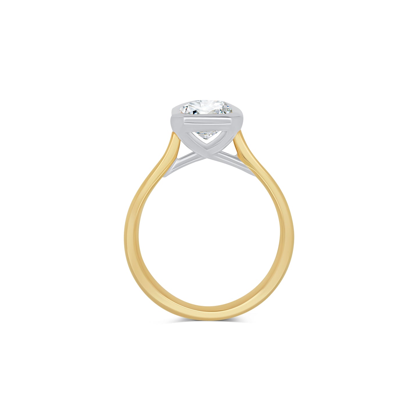 Laboratory Grown Radiant Bezel Set Ring, 18ct Yellow Gold, 1.80ct