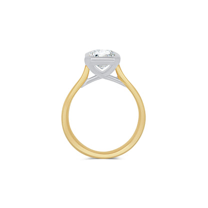 Laboratory Grown Radiant Bezel Set Ring, 18ct Yellow Gold, 1.80ct