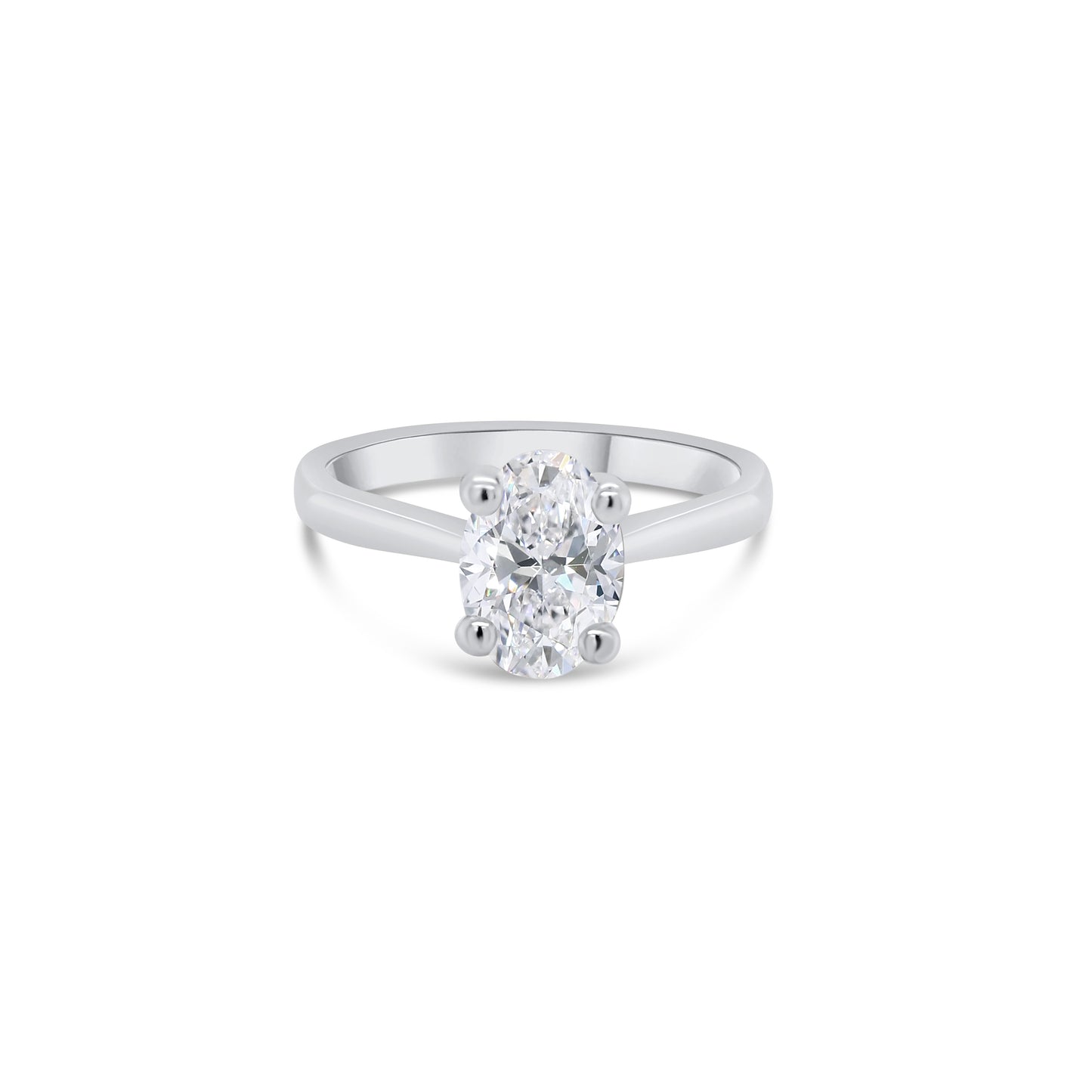 Laboratory Grown Diamond Oval Solitaire Diamond Ring, Platinum Band, 1.04ct