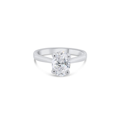 Laboratory Grown Diamond Oval Solitaire Diamond Ring, Platinum Band, 1.04ct