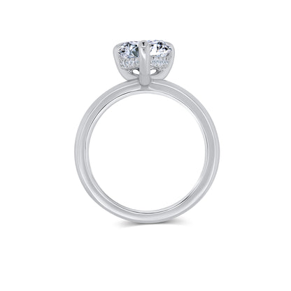 Laboratory Grown, Pear Solitaire & Hidden Halo Diamond, Platinum Band, 3.10ct