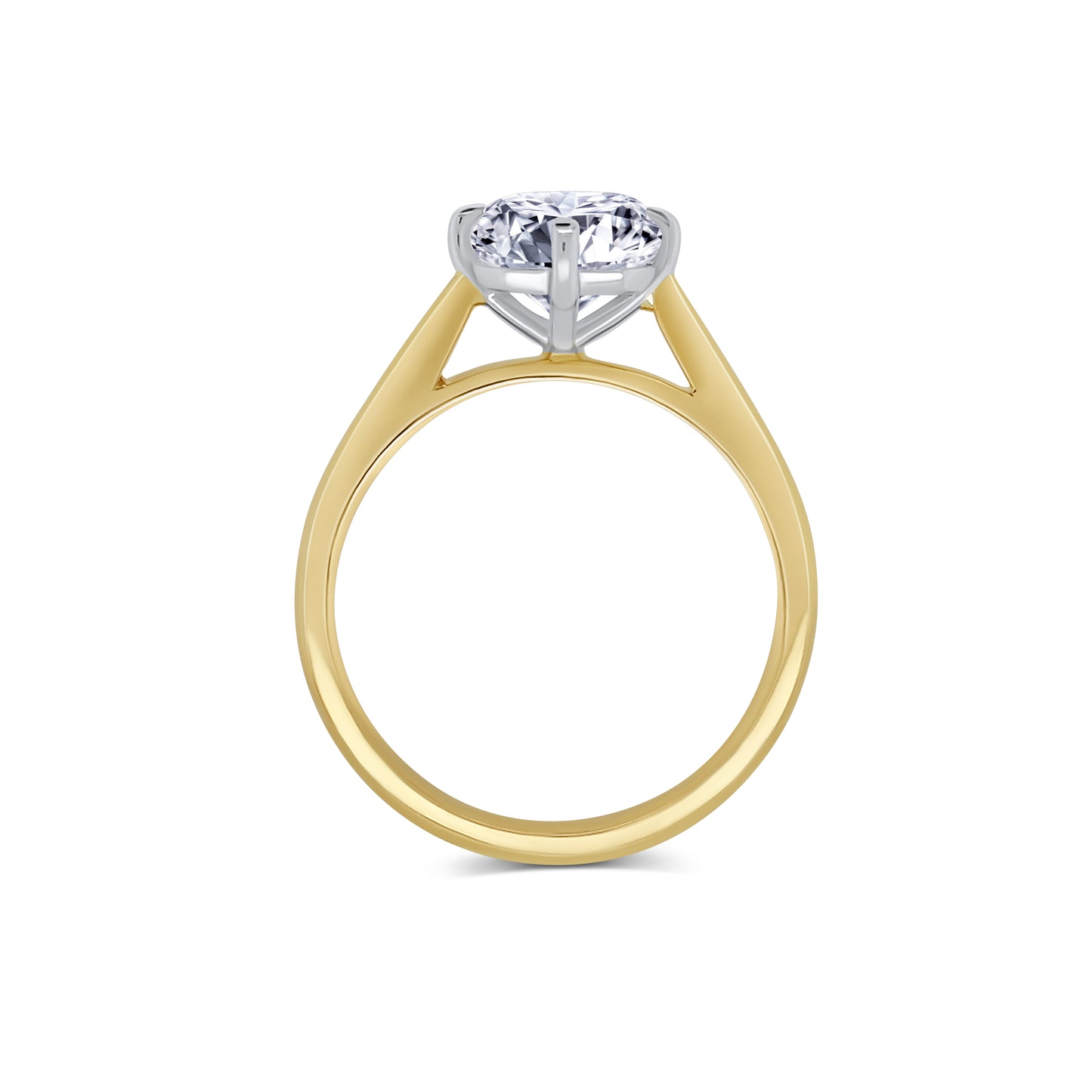 Laboratory Grown, Radiant Compass Set Diamond Ring, 18ct Yellow Gold, 3.01ct
