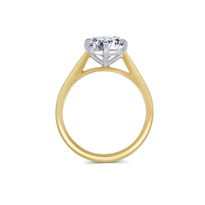 Laboratory Grown, Radiant Compass Set Diamond Ring, 18ct Yellow Gold, 3.01ct