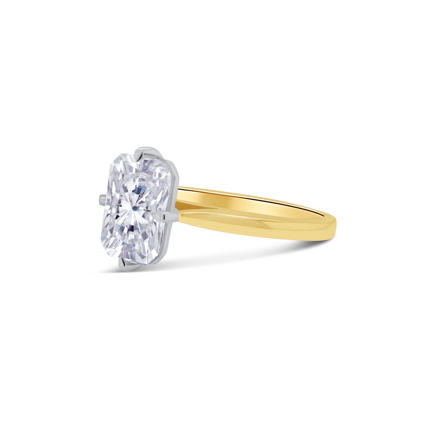 Laboratory Grown, Radiant Compass Set Diamond Ring, 18ct Yellow Gold, 3.01ct