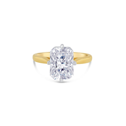Laboratory Grown, Radiant Compass Set Diamond Ring, 18ct Yellow Gold, 3.01ct