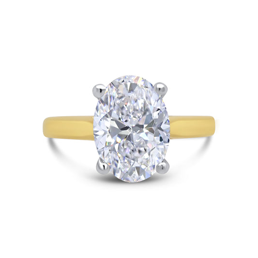 Laboratory Grown Diamond Oval Diamond 18ct Yellow Gold Band, 3.04ct