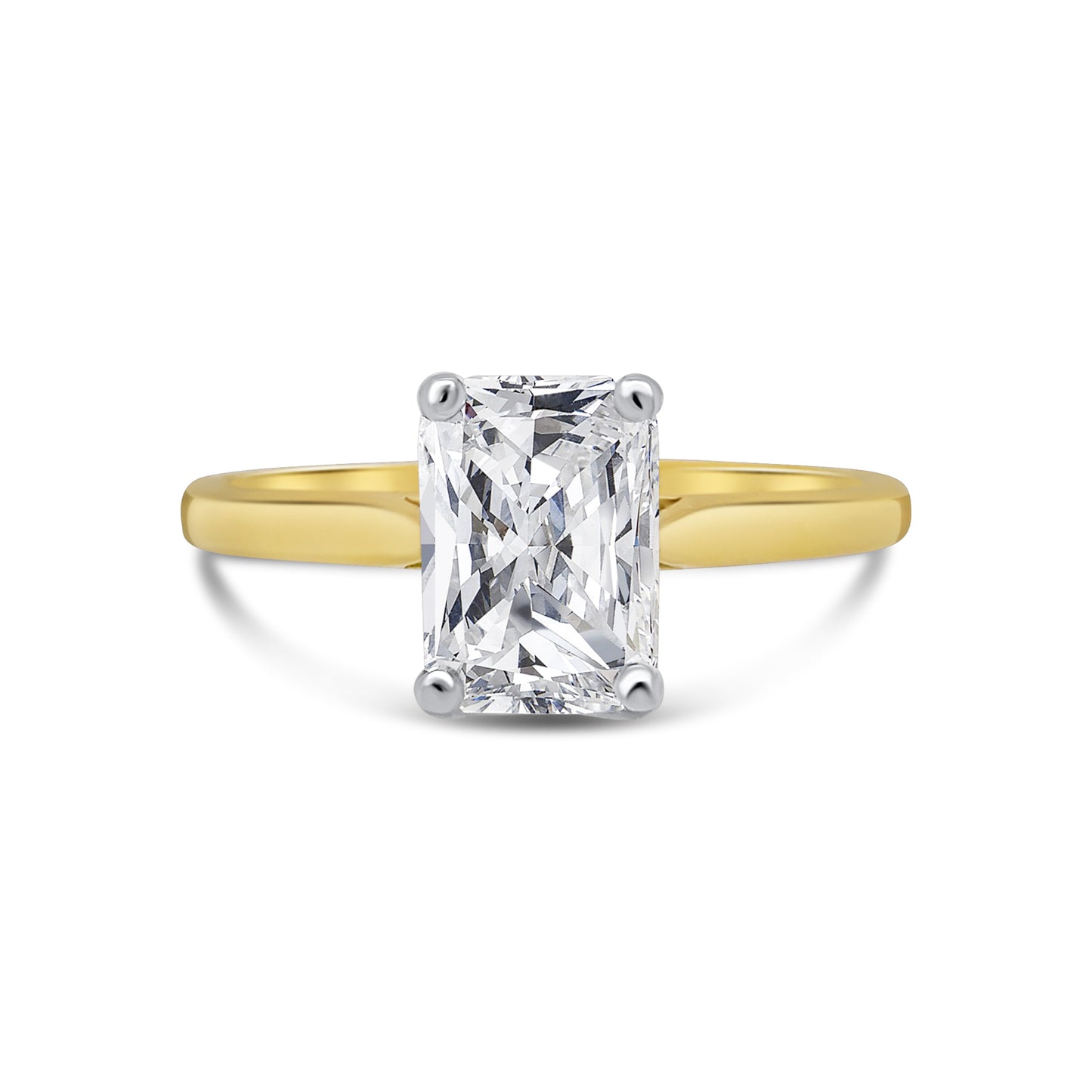 Laboratory Grown Radiant Diamond Ring, 18ct Yellow Gold, 1.50ct