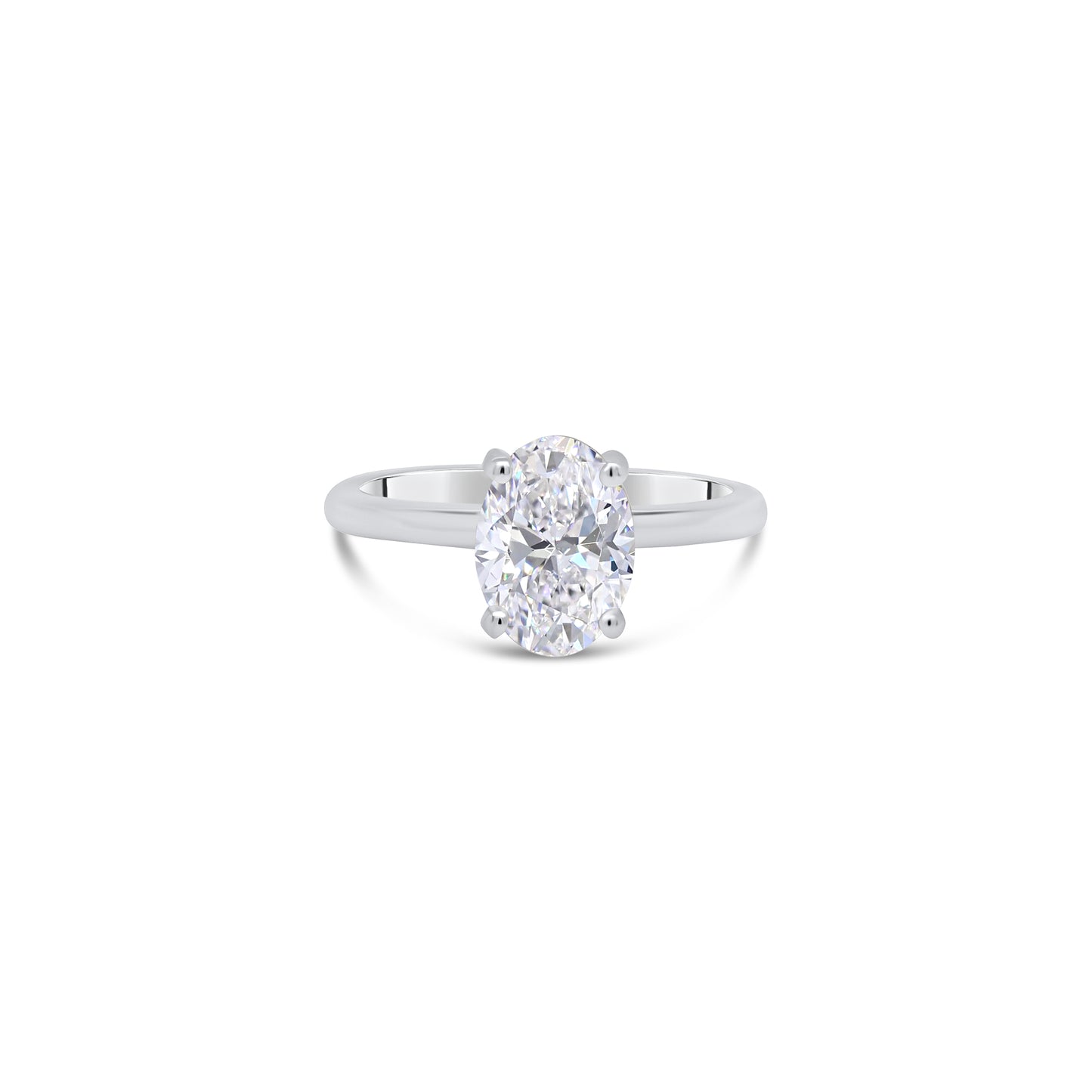 Laboratory Grown, Oval & Hidden Halo Diamonds, Platinum Band, 1.61ct