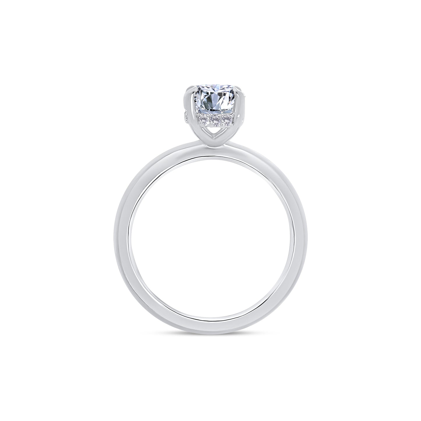 Laboratory Grown, Oval & Hidden Halo Diamonds, Platinum Band, 1.61ct
