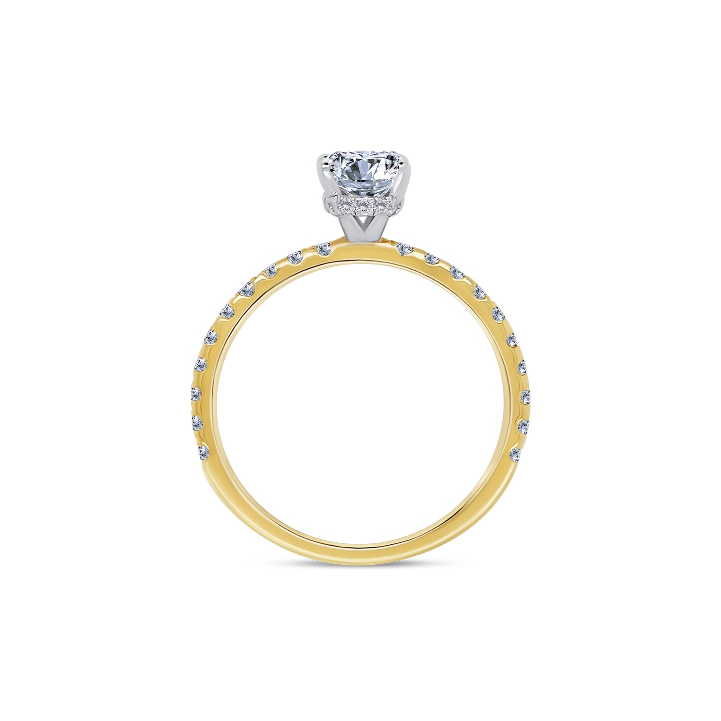 Laboratory Grown, Oval, Hidden Halo & Shoulder Diamonds, 18ct Yellow Gold Band, 1.45ct