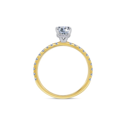 Laboratory Grown, Oval, Hidden Halo & Shoulder Diamonds, 18ct Yellow Gold Band, 1.45ct