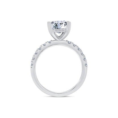 Laboratory Grown, Emerald, Hidden Halo & Shoulder Setting, Platinum Band, 3.45ct
