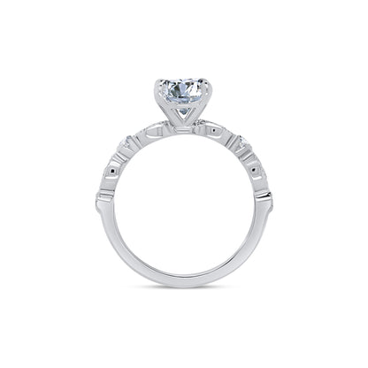 Laboratory Grown, Oval & Vintage Shoulder Setting, Platinum Diamond Ring, 1.82ct