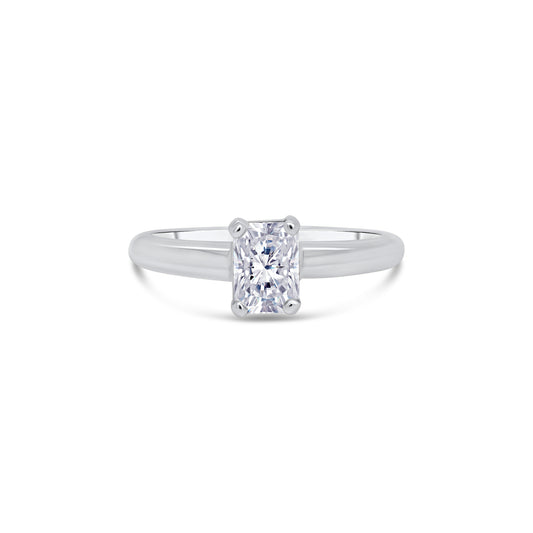 Laboratory Grown, Radiant Solitaire Diamond Ring, Platinum Band, 0.70ct