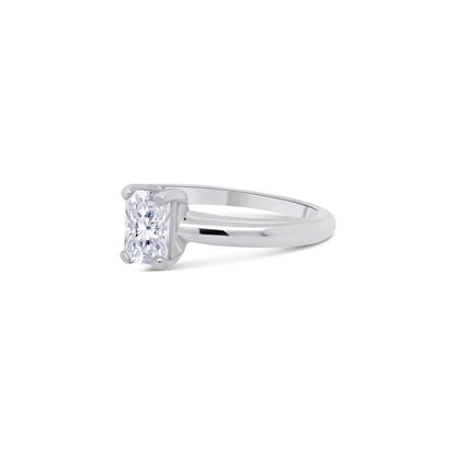 Laboratory Grown, Radiant Solitaire Diamond Ring, Platinum Band, 0.70ct