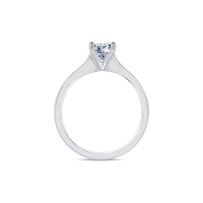 Laboratory Grown, Princess & Shoulder Set Solitaire Diamond, Platinum Band, 18ct White Gold, 0.77ct