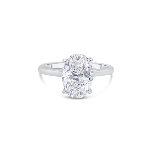 Laboratory Grown, Oval & Hidden Halo Diamonds, Platinum Band, 2.26ct