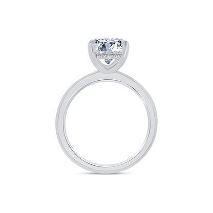 Laboratory Grown, Oval & Hidden Halo Diamonds, Platinum Band, 3.14ct