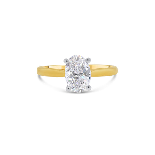 Laboratory Grown, Oval Diamond, 18ct Yellow Gold Band, 1.00ct