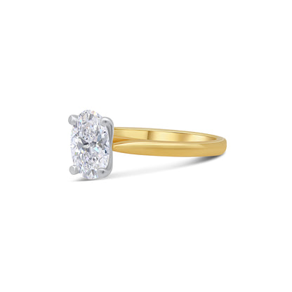 Laboratory Grown, Oval Diamond, 18ct Yellow Gold Band, 1.00ct