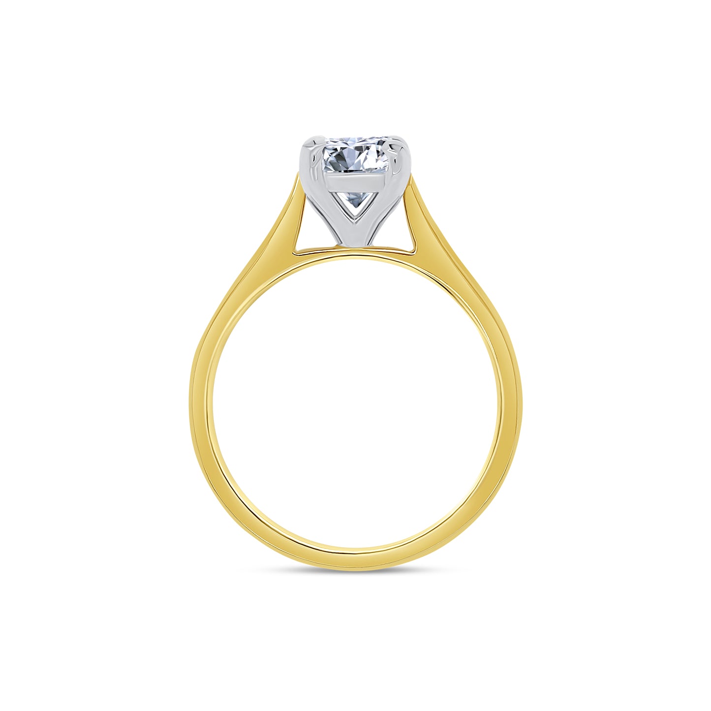 Laboratory Grown Oval Solitaire Diamond, 18ct Yellow Gold Band, 1.65ct