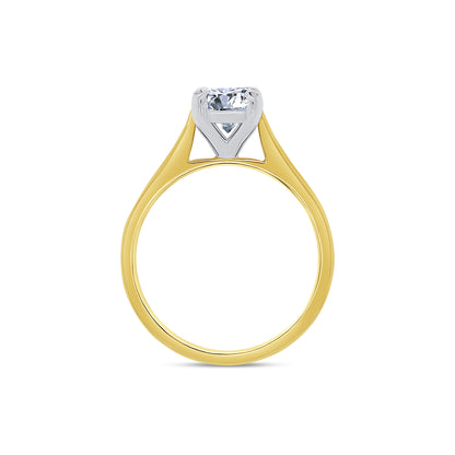 Laboratory Grown Oval Solitaire Diamond, 18ct Yellow Gold Band, 1.65ct