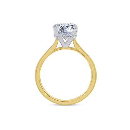 Laboratory Grown, Oval & Hidden Halo Diamonds, 18ct Yellow Gold Band, 3.26ct