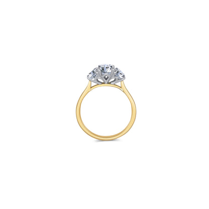 Laboratory Grown, Oval Three Stone Diamond, 18ct Yellow Gold Ring, 2.05ct