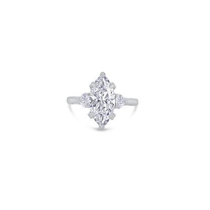 Laboratory Grown, Marquise & Heart Three Stone, Platinum Diamond Ring, 2.52ct