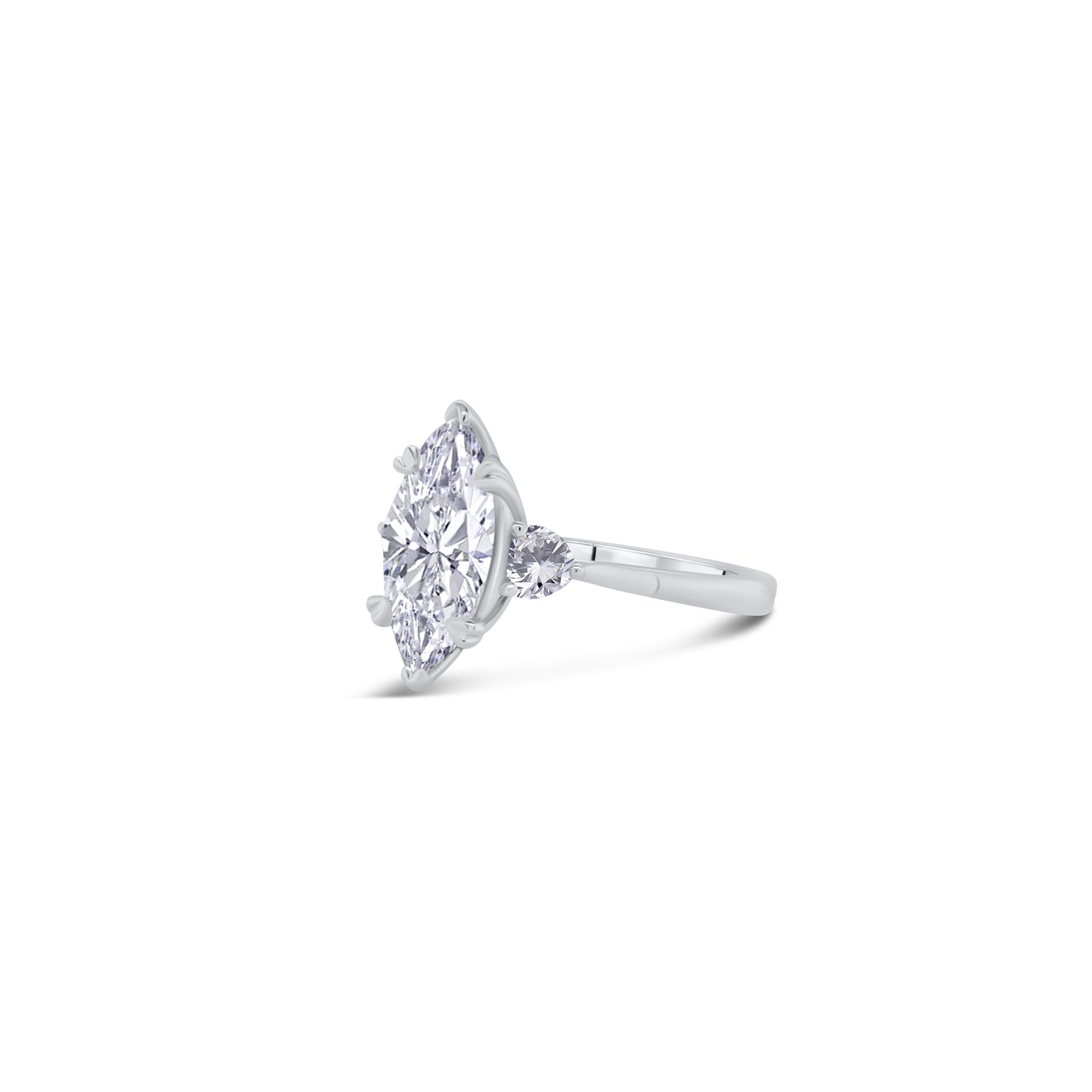 Laboratory Grown, Marquise & Heart Three Stone, Platinum Diamond Ring, 2.52ct