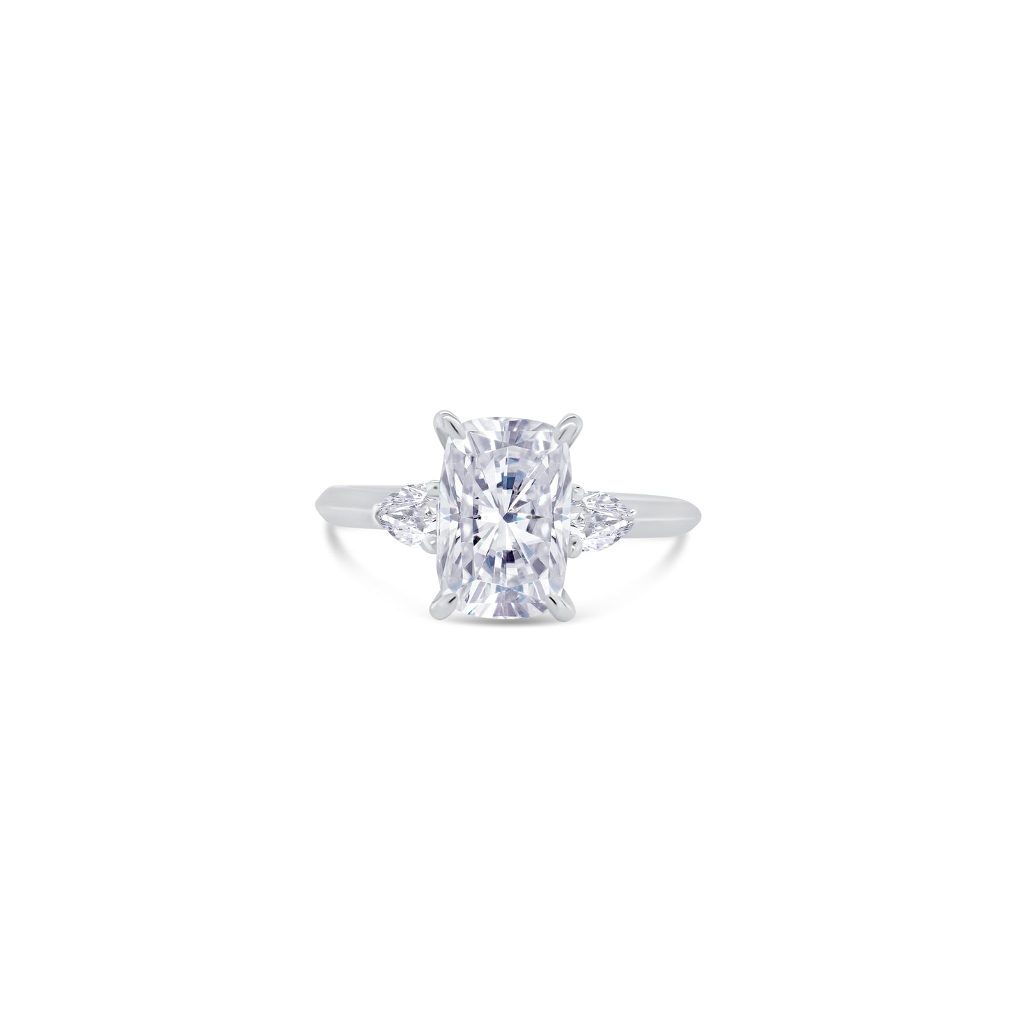 Laboratory Grown Diamond, Elongated Cushion & Pear Three Stone, Platinum Band, 2.39ct