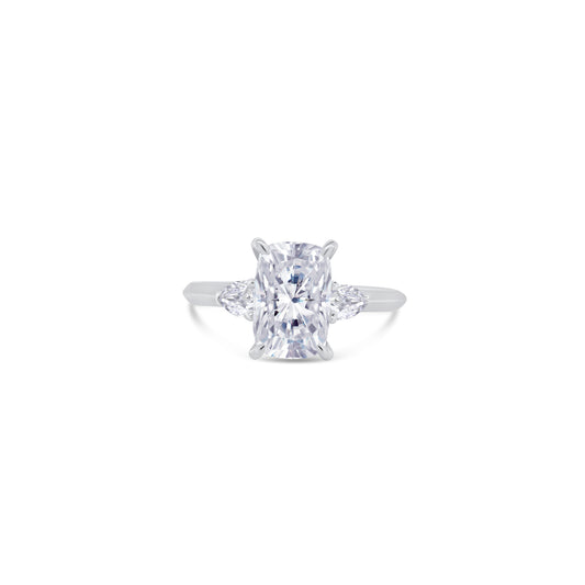 Laboratory Grown Diamond, Elongated Cushion & Pear Three Stone, Platinum Band, 2.39ct