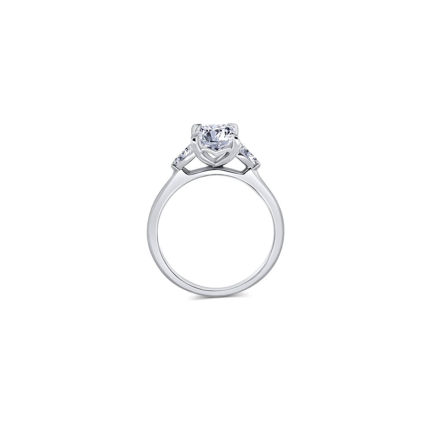 Laboratory Grown Diamond, Elongated Cushion & Pear Three Stone, Platinum Band, 2.39ct