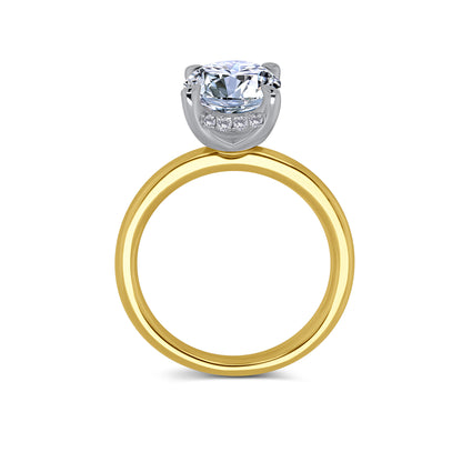 Laboratory Grown, Oval & Hidden Halo Diamond, 18ct Yellow Gold Band, 3.19ct