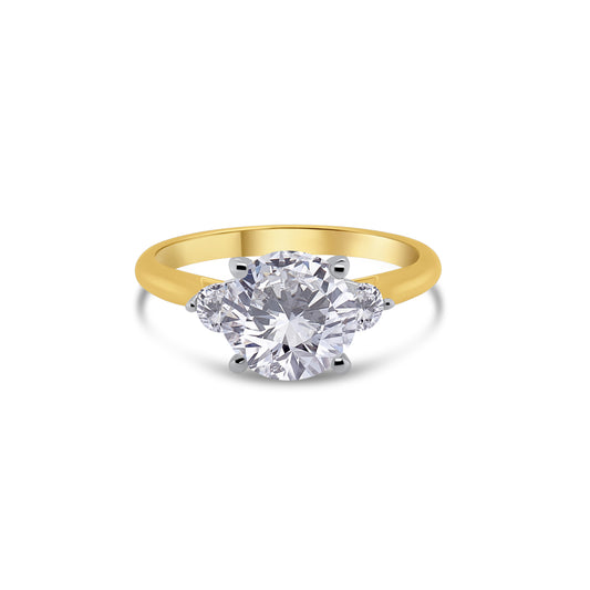 Laboratory Grown Diamond, Brilliant Round Three Stone, 18ct Yellow Gold Band, 2.26ct