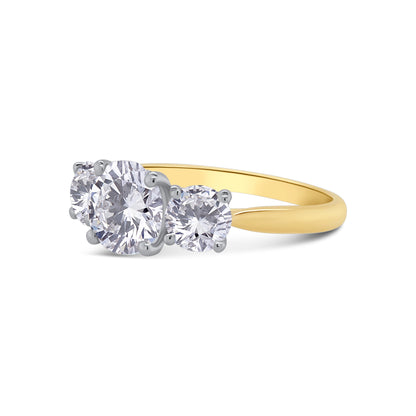 Laboratory Grown Diamond, Brilliant Round Three Stone, 18ct Yellow Gold Band, 2.50ct