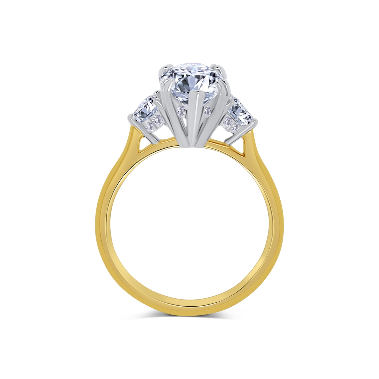 Laboratory Grown, Marquise & Heart Three Stone, 18ct Yellow Gold Diamond Ring, 2.87ct