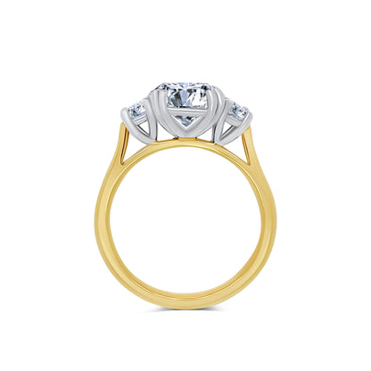 Laboratory Grown, Oval Three Stone Diamond, 18ct Yellow Gold Ring, 4.11ct