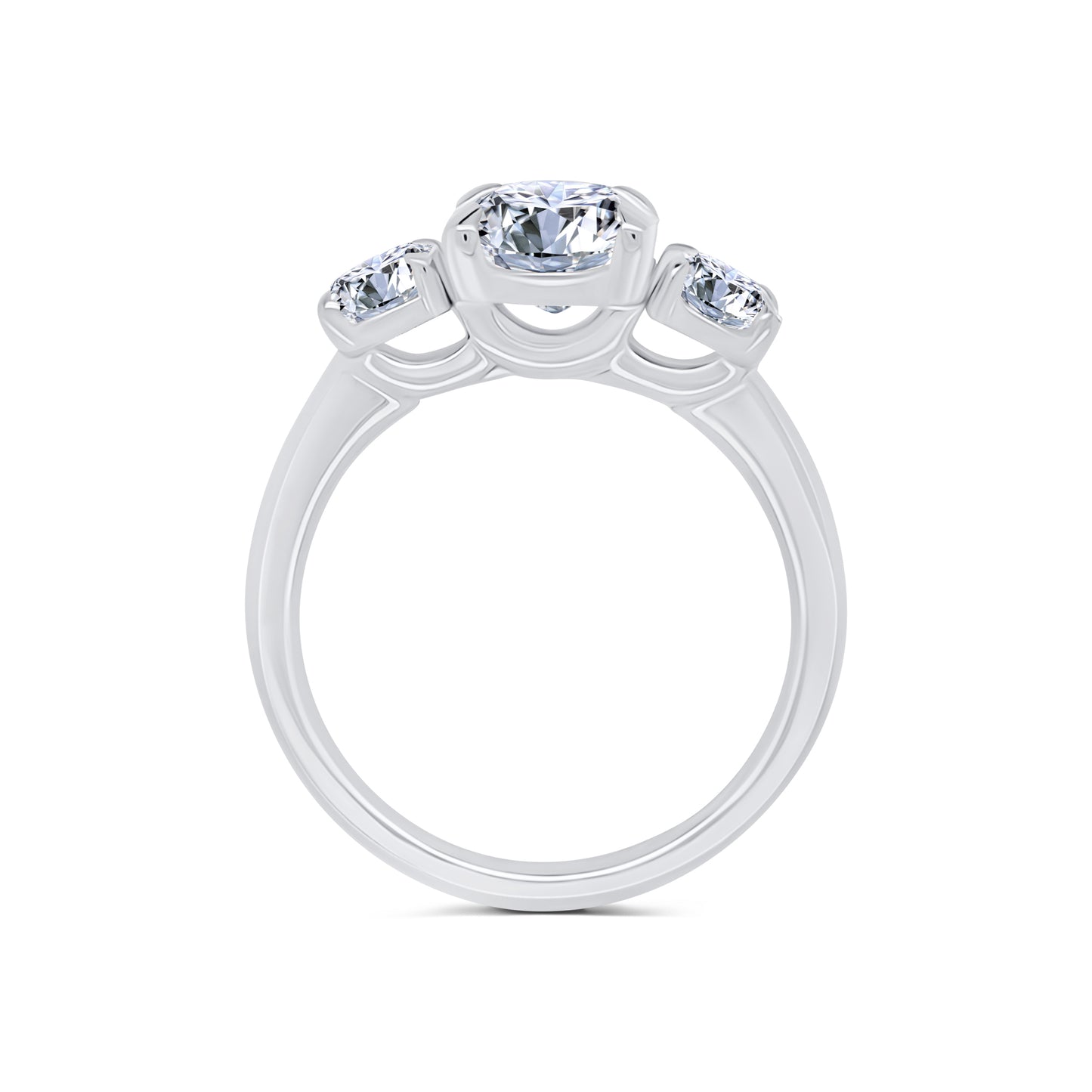Laboratory Grown, Oval Three Stone, Platinum Band Diamond Ring, 3.00ct