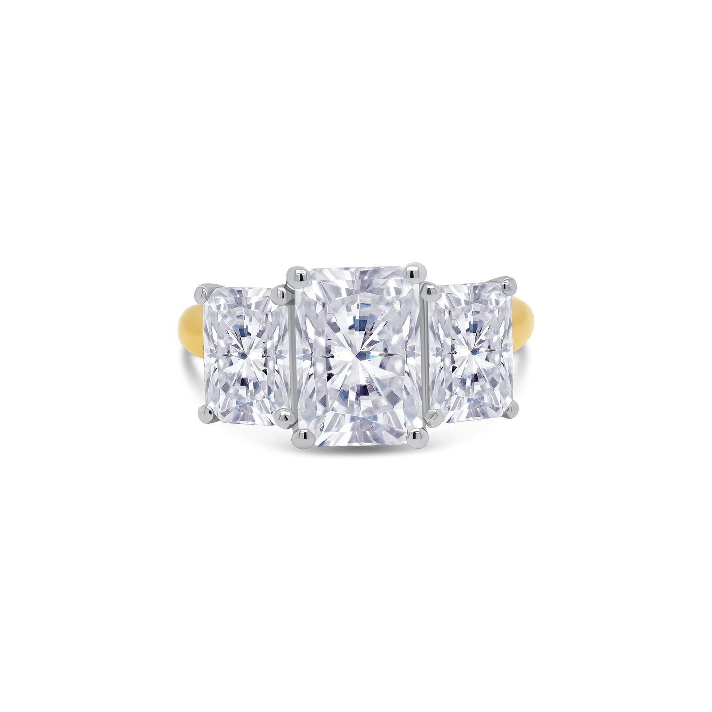 Laboratory Grown, Radiant Three Stone, 18ct Yellow Gold Diamond Ring, 3.73ct