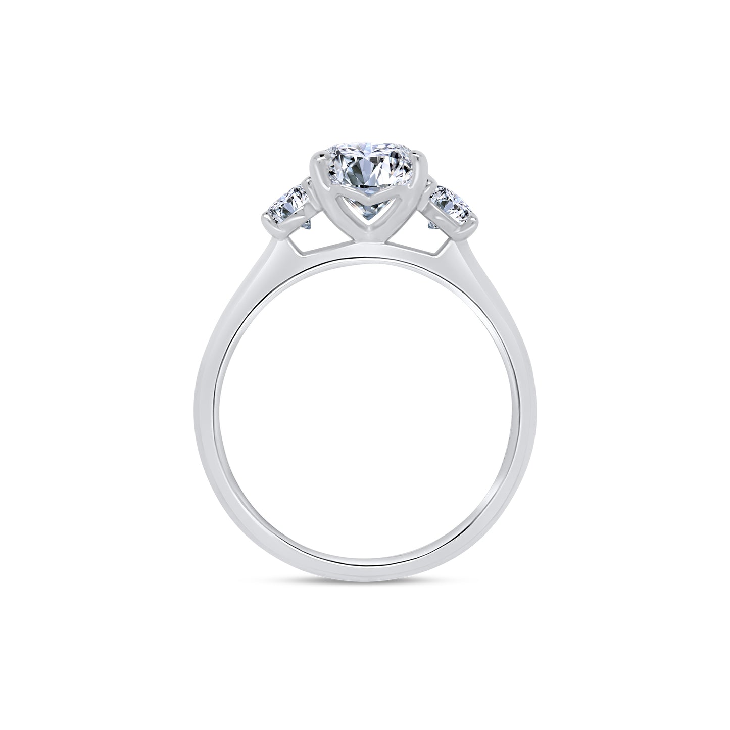 Laboratory Grown Diamond Oval Three Stone Platinum Band, 2.40ct