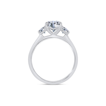 Laboratory Grown Diamond Oval Three Stone Platinum Band, 2.40ct