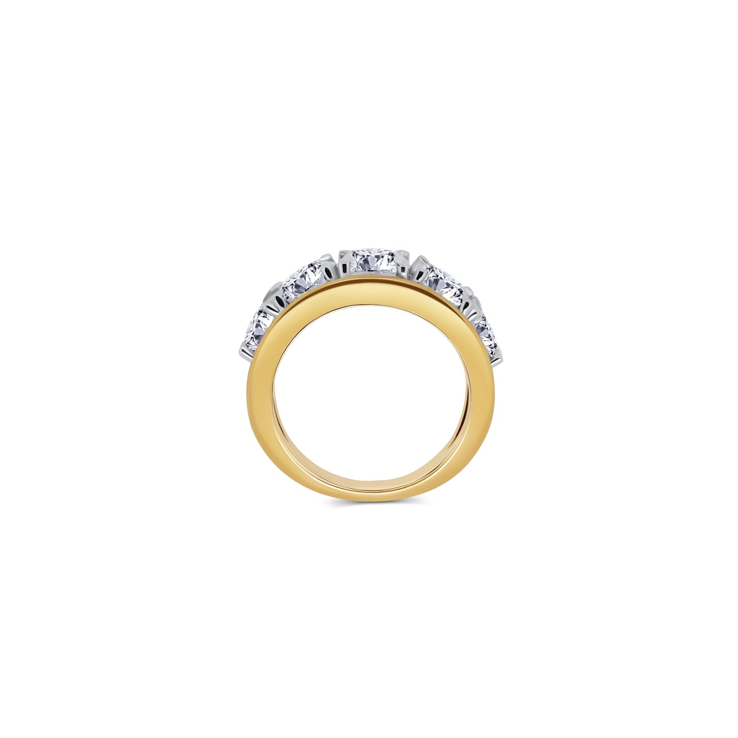 Laboratory Grown Diamond, Brilliant Round Five Stone, 18ct Yellow Gold, 3.54ct
