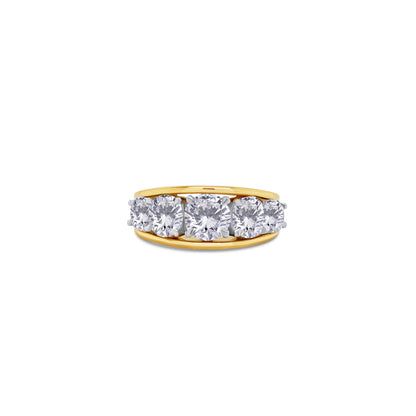 Laboratory Grown Diamond, Brilliant Round Five Stone, 18ct Yellow Gold, 3.54ct