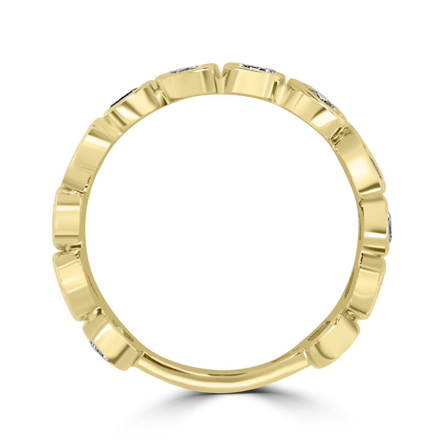 Laboratory Grown, 12 Stone Multi Cut Bezel Set Diamonds, 18ct Yellow Gold Band, 1.64ct