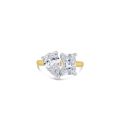 Laboratory Grown, Toi et Moi Radiant & Pear Two Stone, 18ct Yellow Gold, 3.01ct