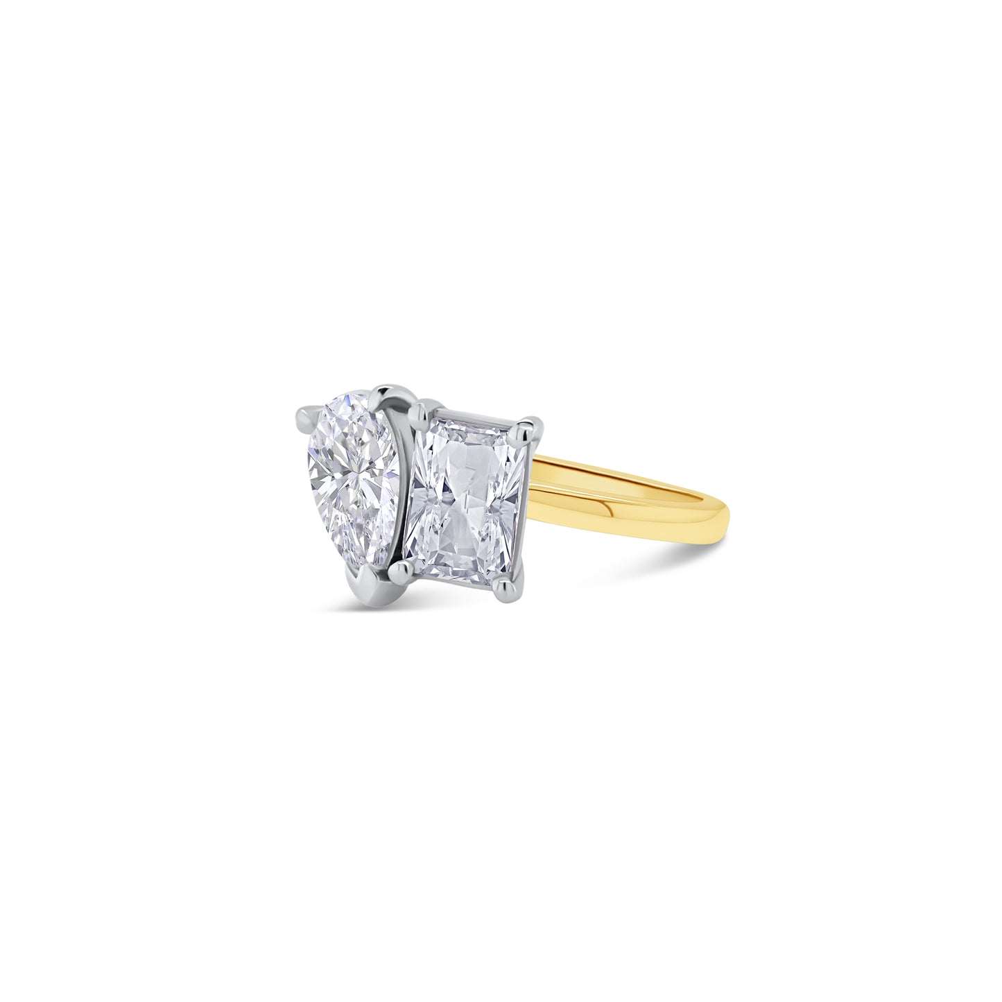 Laboratory Grown, Toi et Moi Radiant & Pear Two Stone, 18ct Yellow Gold, 3.06ct